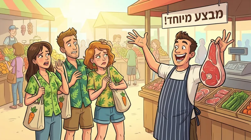 קצב עליז בשוק מציג נתח בשר גדול לקבוצת צמחונים מזועזעים.